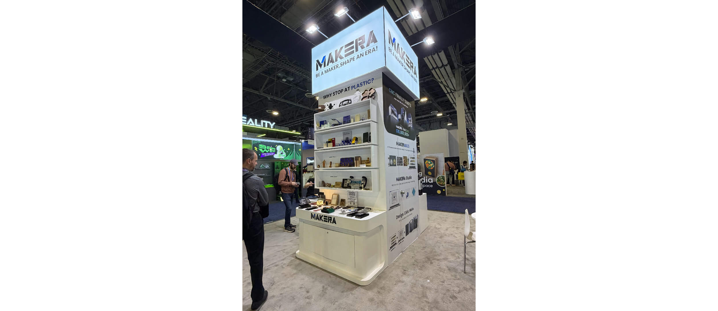 Makera booth with lots of material options for makers at CES 2026