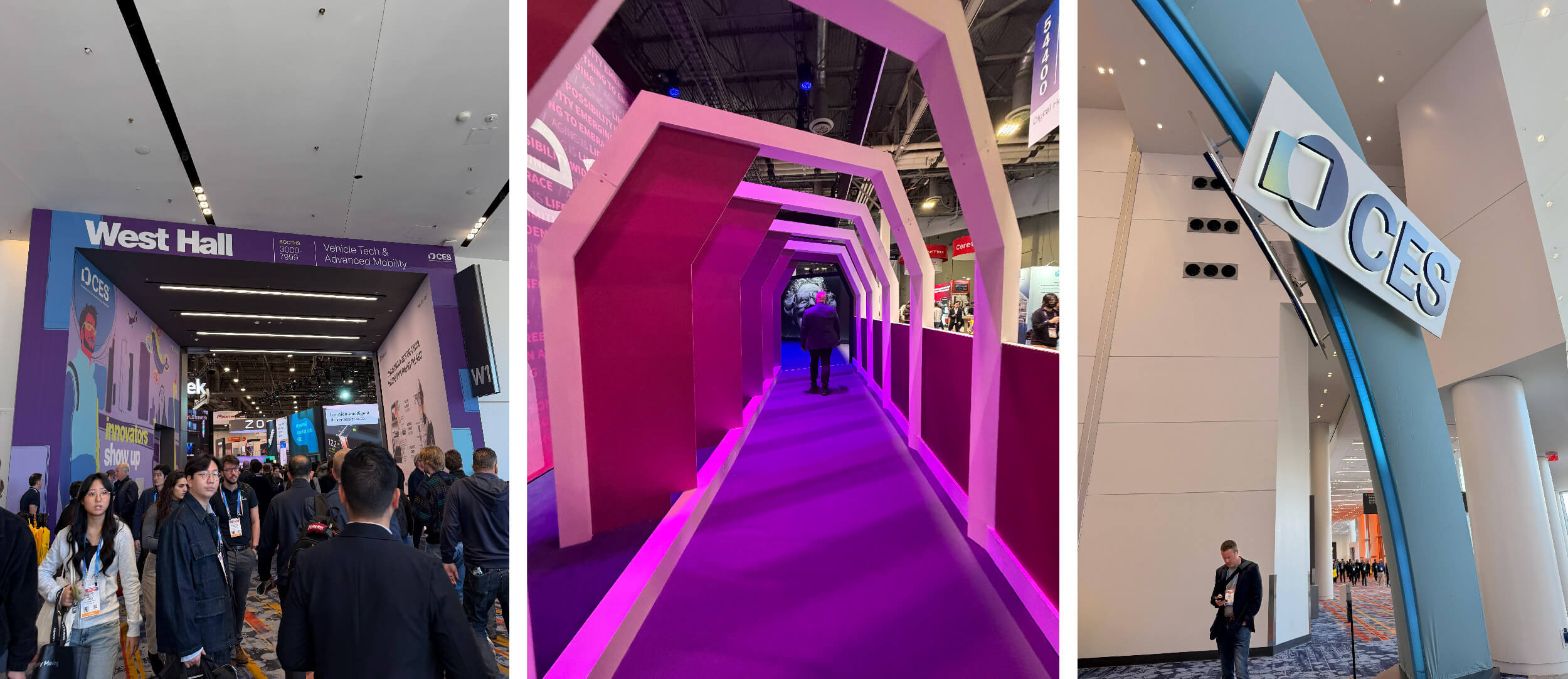Images of hallways and signage at CES 2026