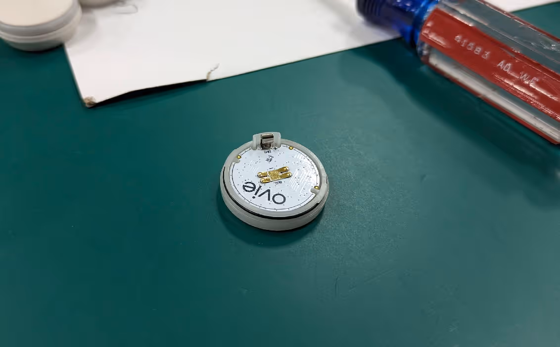 Ovie LightTag Smart Food Storage Component on Manufacturing Line