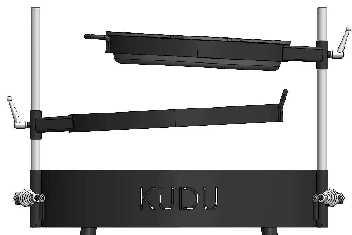 Side view of KUDU open fire grill in CAD