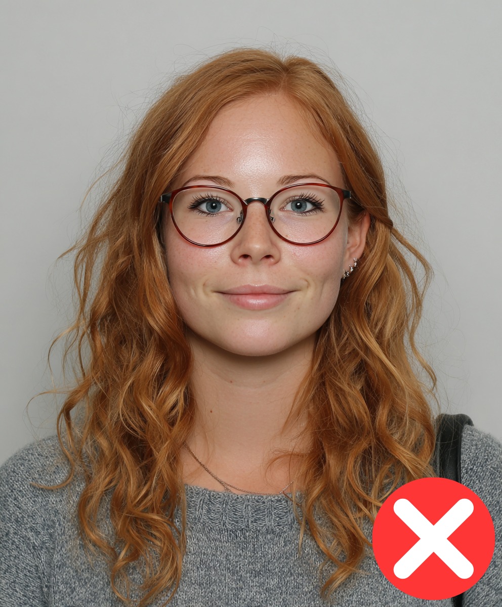 A foto do passaporte está muito longe