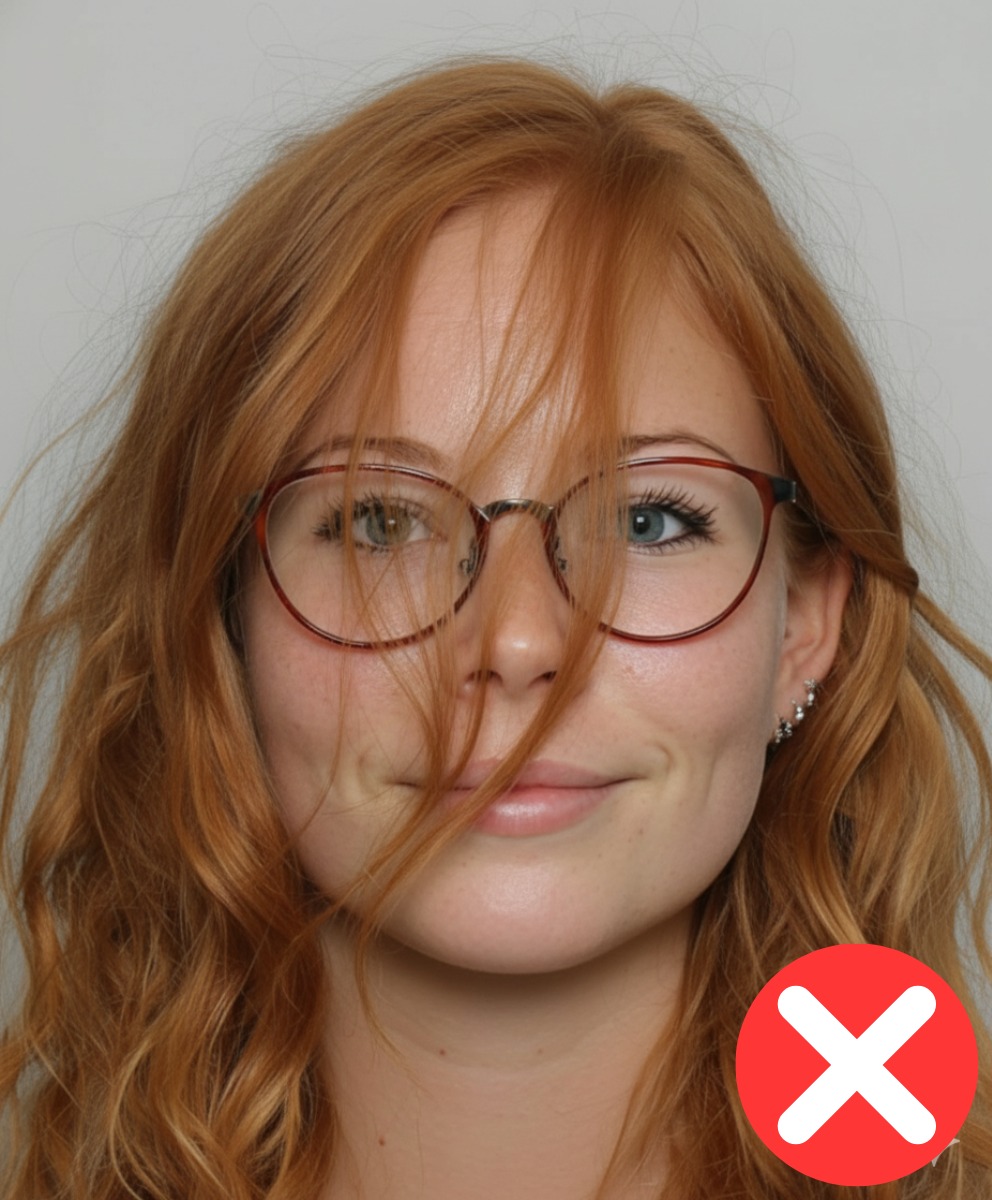 Cabelo sobre os olhos