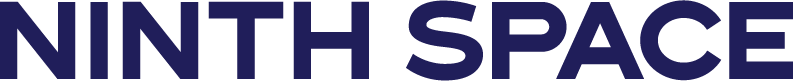 Blue Logotype logo of the Ninthspace brandmark.