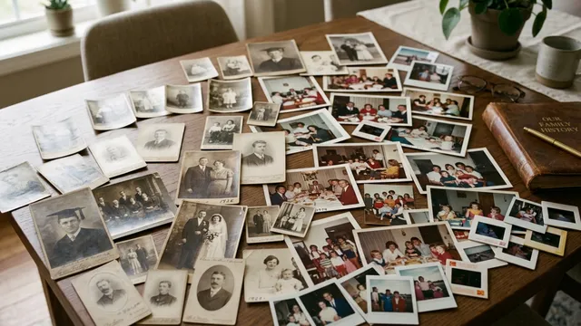 Stack of old family photos