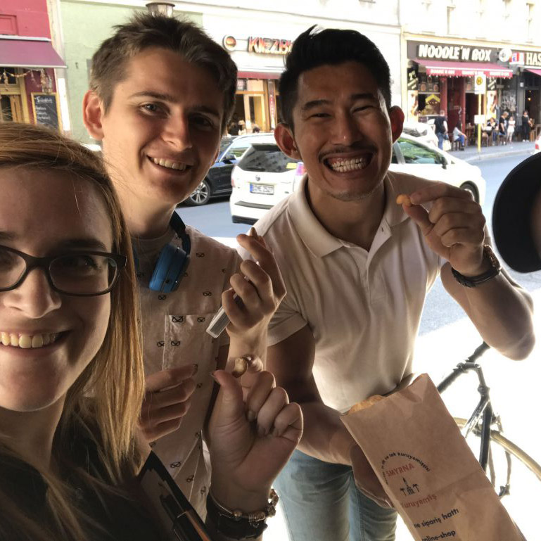 Participants completing a creative challenge during their Berlin team event