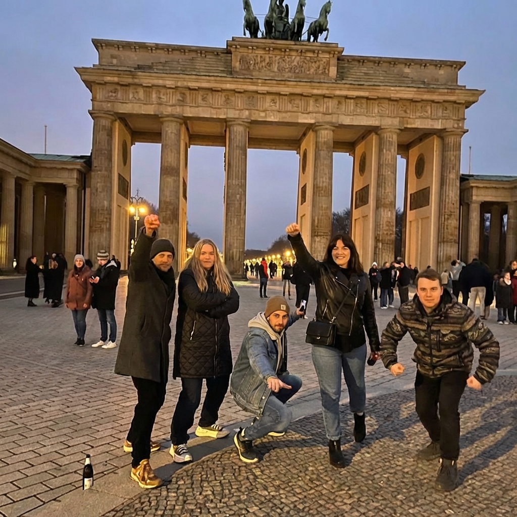 Team at The Brandenburg Gate challenge