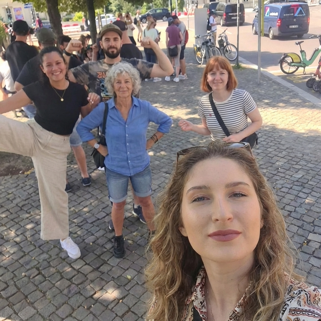 Team-Moment bei der Tausch-Mission