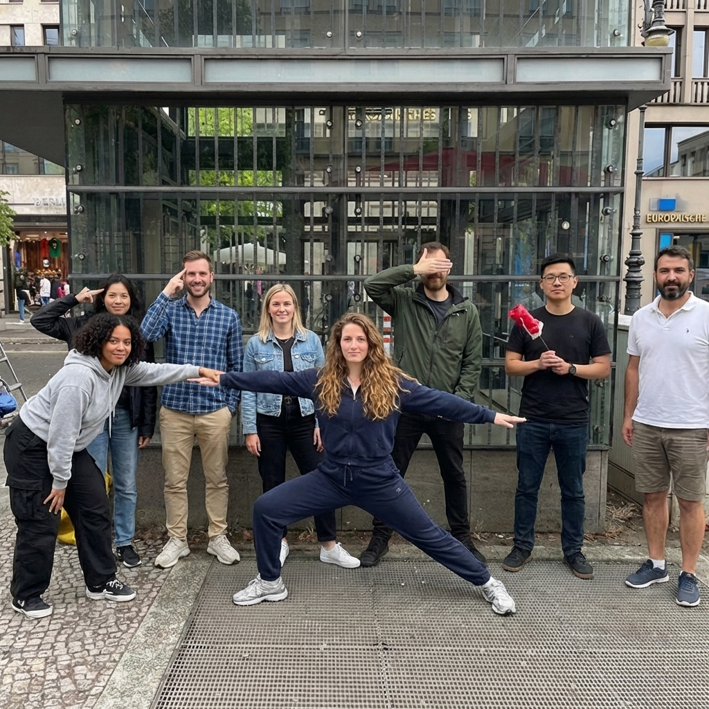 Team bei der Challenge „Das Tausch-Spiel“ in Berlin