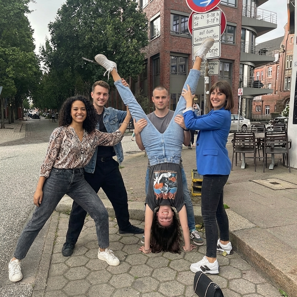 Team taking on the Firewurst Challenge in Berlin