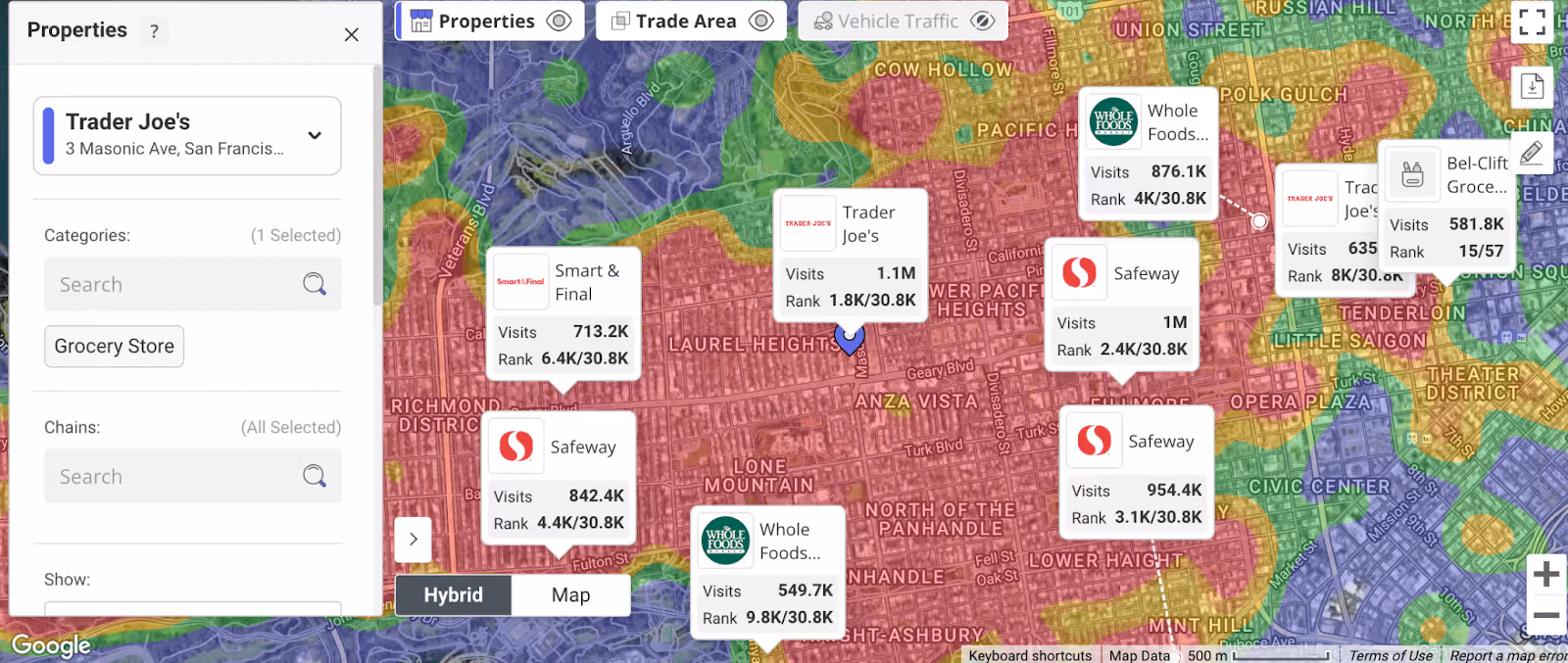Business owners can use location-based retail business intelligence to map out the competitive landscape
