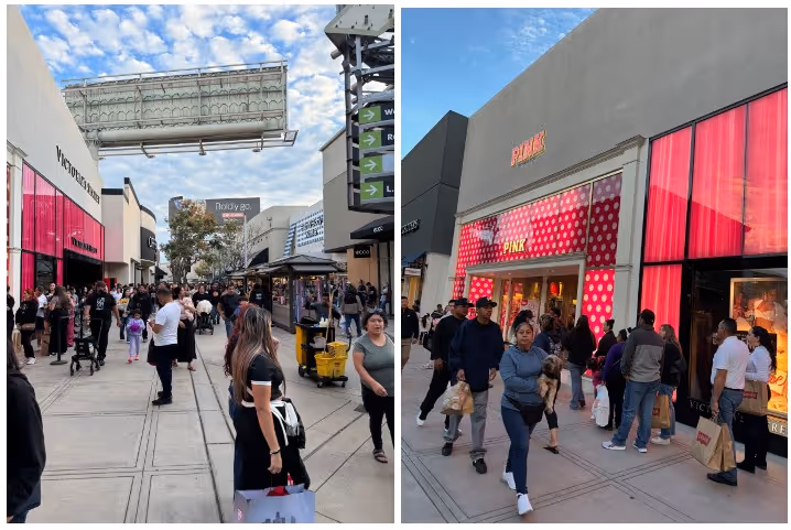 image of lines outside victorias secret and pink stores