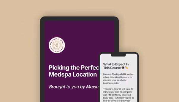 Moxie MBA course on tablet and phone