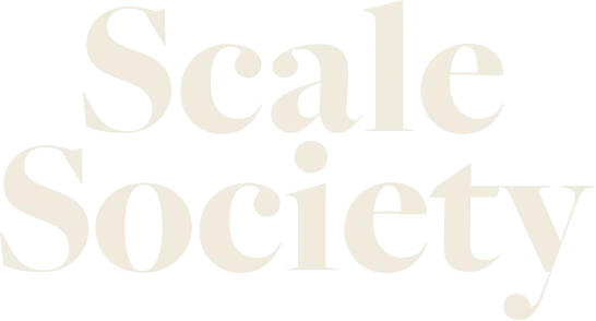 Scale Society logo with the words 'Scale Society' in a bold serif font.