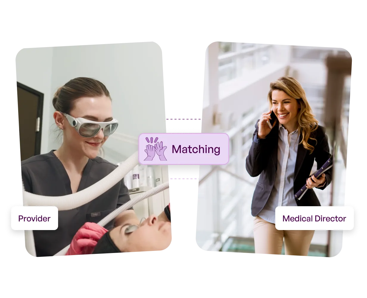 A woman in a white lab coat talking on a cell phone.