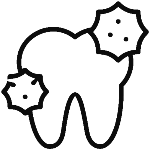 Tooth Icon showing bacteria on it