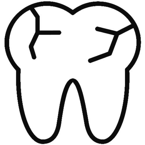 Tooth icon showing a cracked tooth