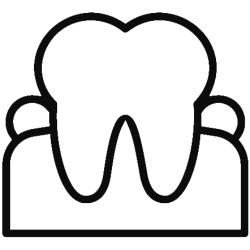 Icon of a tooth in gums