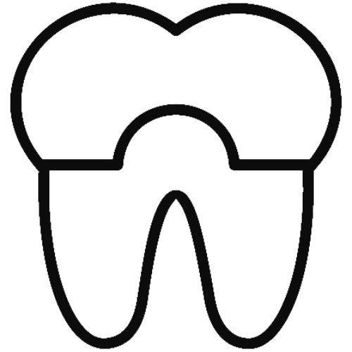 Tooth Icon with a crown on top of it 