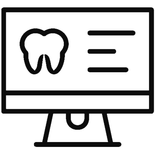 Icon of a computer screen showing a tooth
