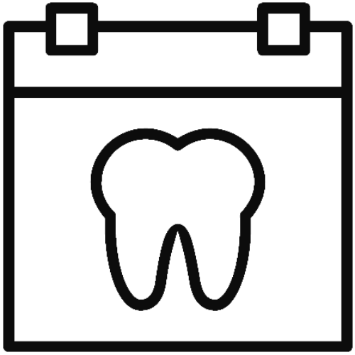 Tooth icon inside a calender
