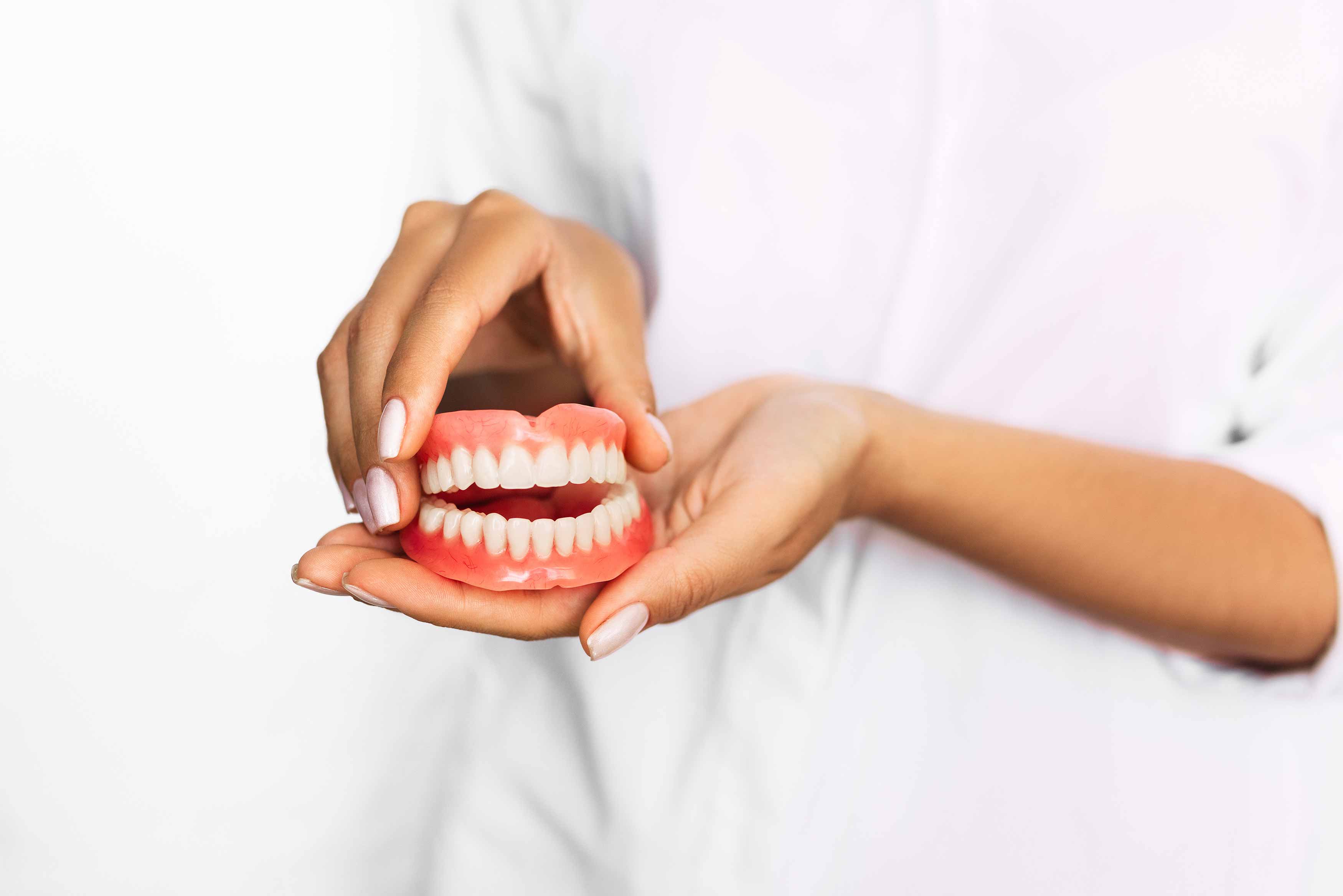 Photo of a full upper and lower full denture