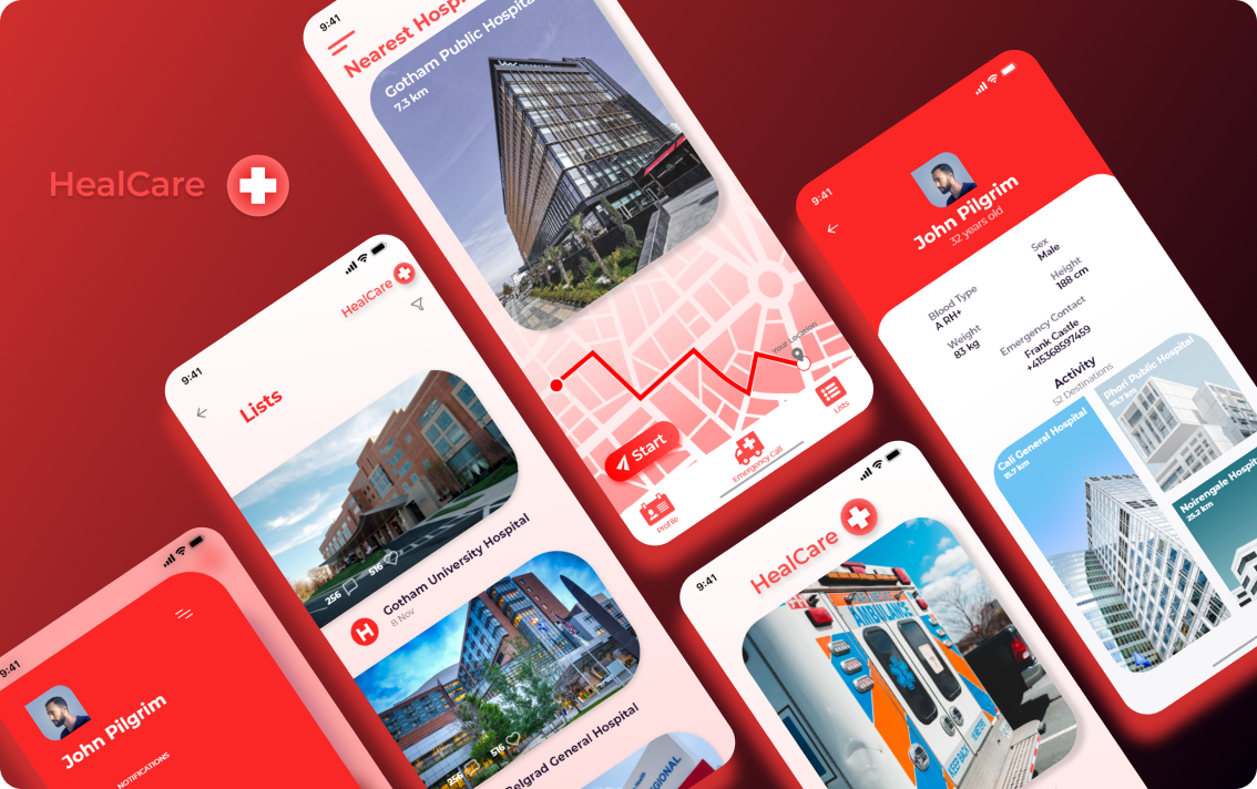 HealCare UX Design Project Banner