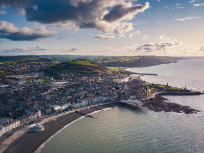 Shot of Aberystwyth from above