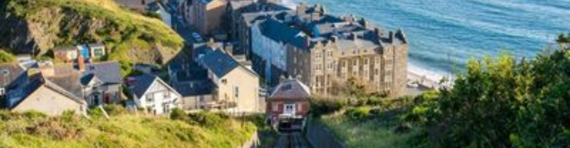Aberystwyth cliff railway going up the cliff