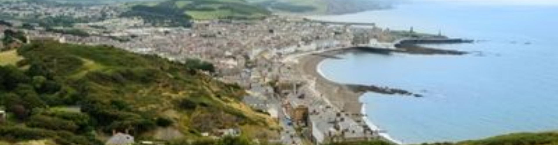 Aberystwyth coastline from nearby cliff
