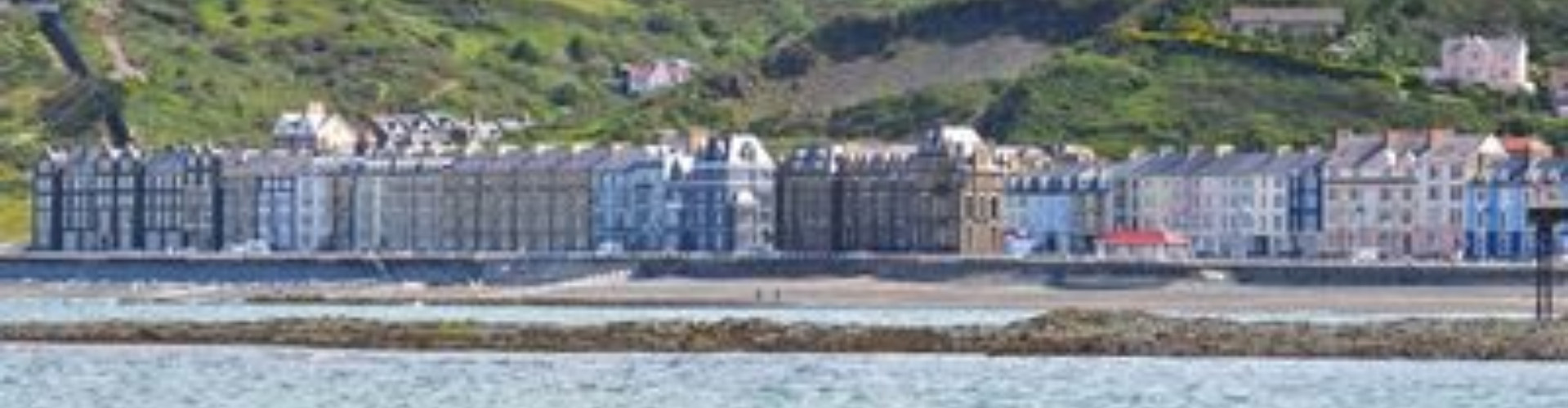 Coloured buildings on the Aberystwyth promenade