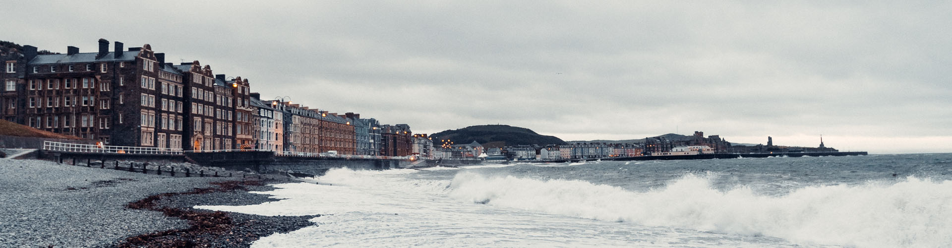 Aberystwyth beach in winter
