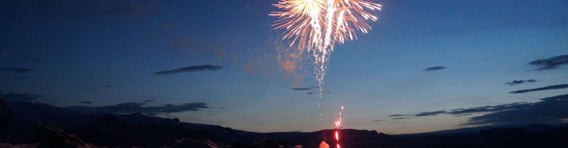 Firework in a dark blue sky