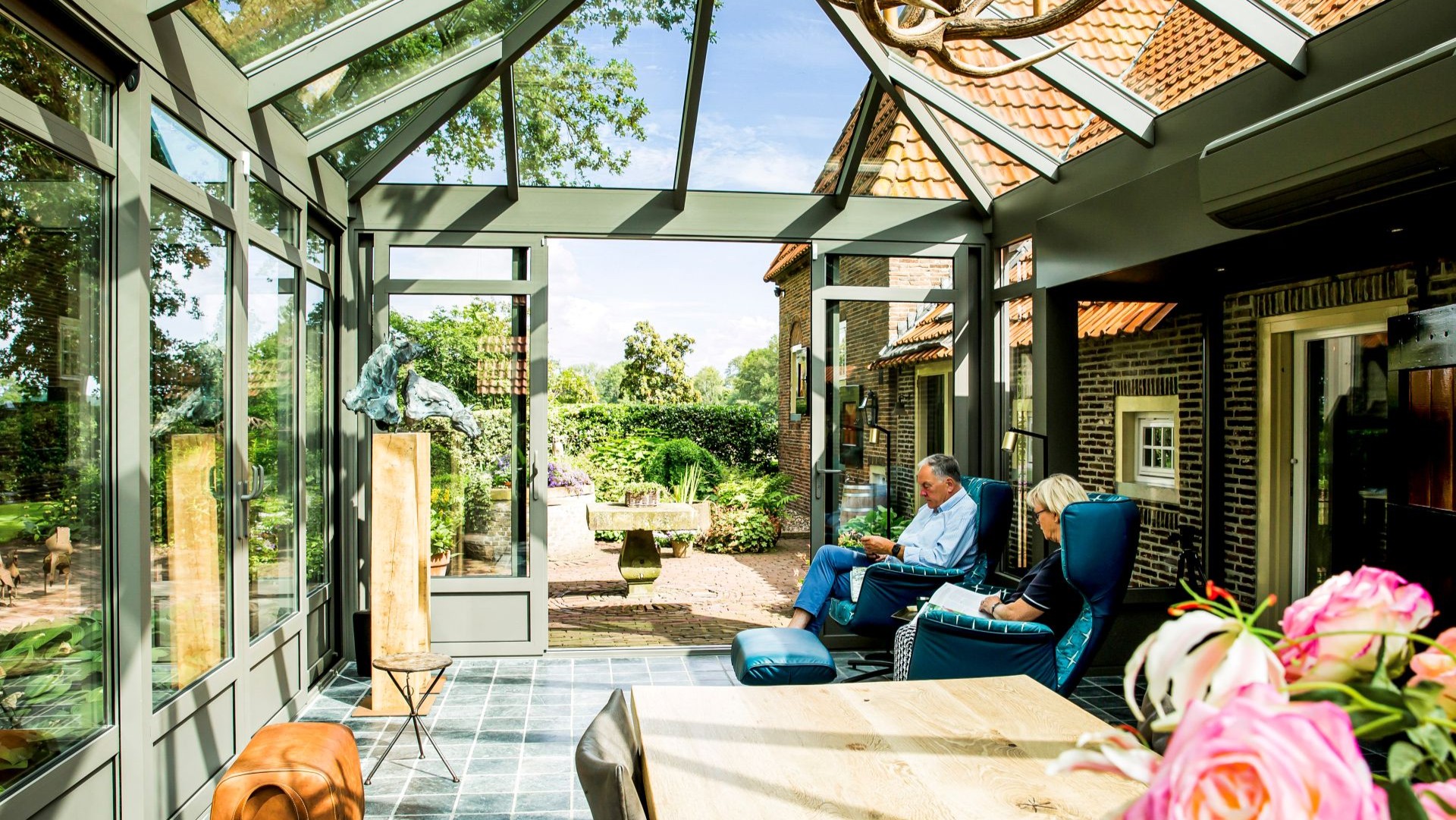 Serre met directe verbinding naar buitenruimte