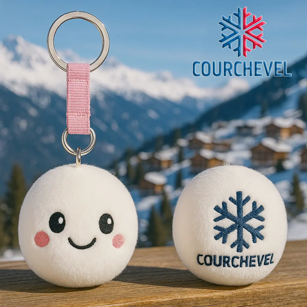 Mini peluche porte-clés personnalisée station de ski Courchevel