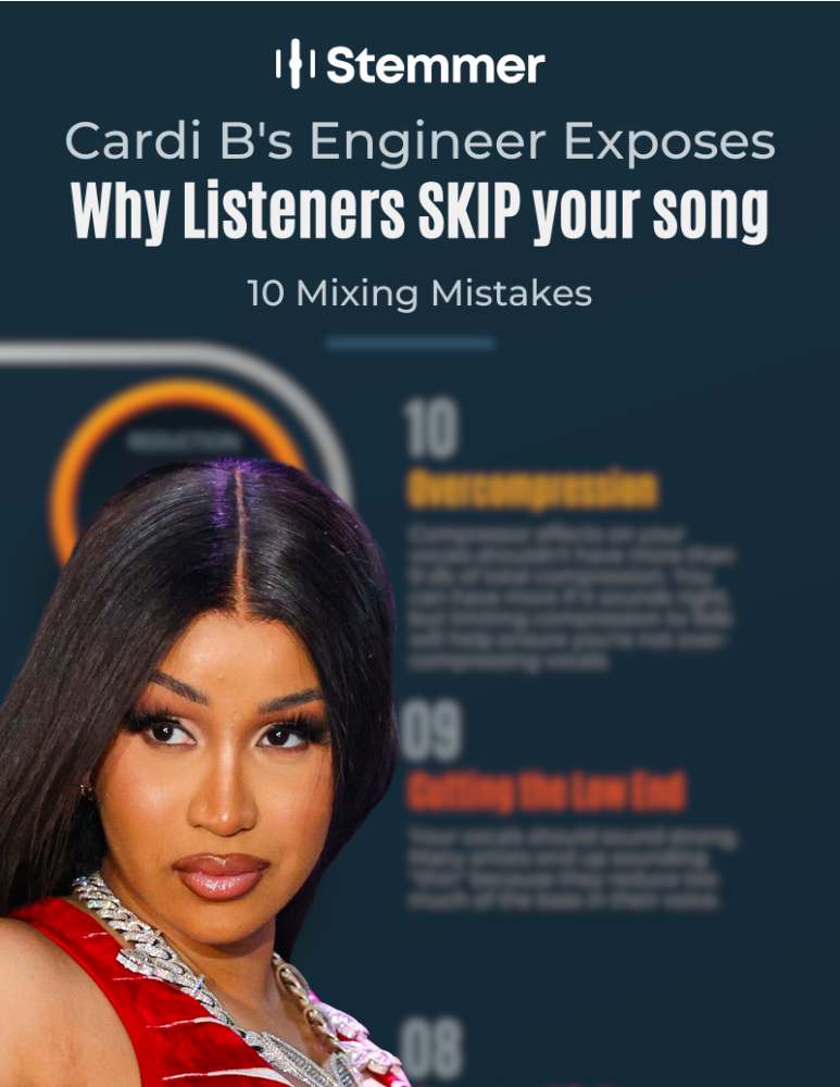 Ebook lead magnet for audio engineers, blurred encourage form submission