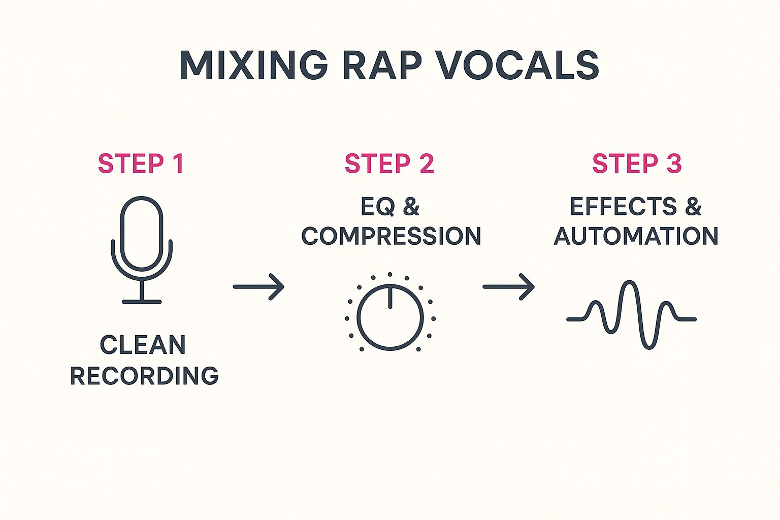 Infographic about how to mix rap vocals