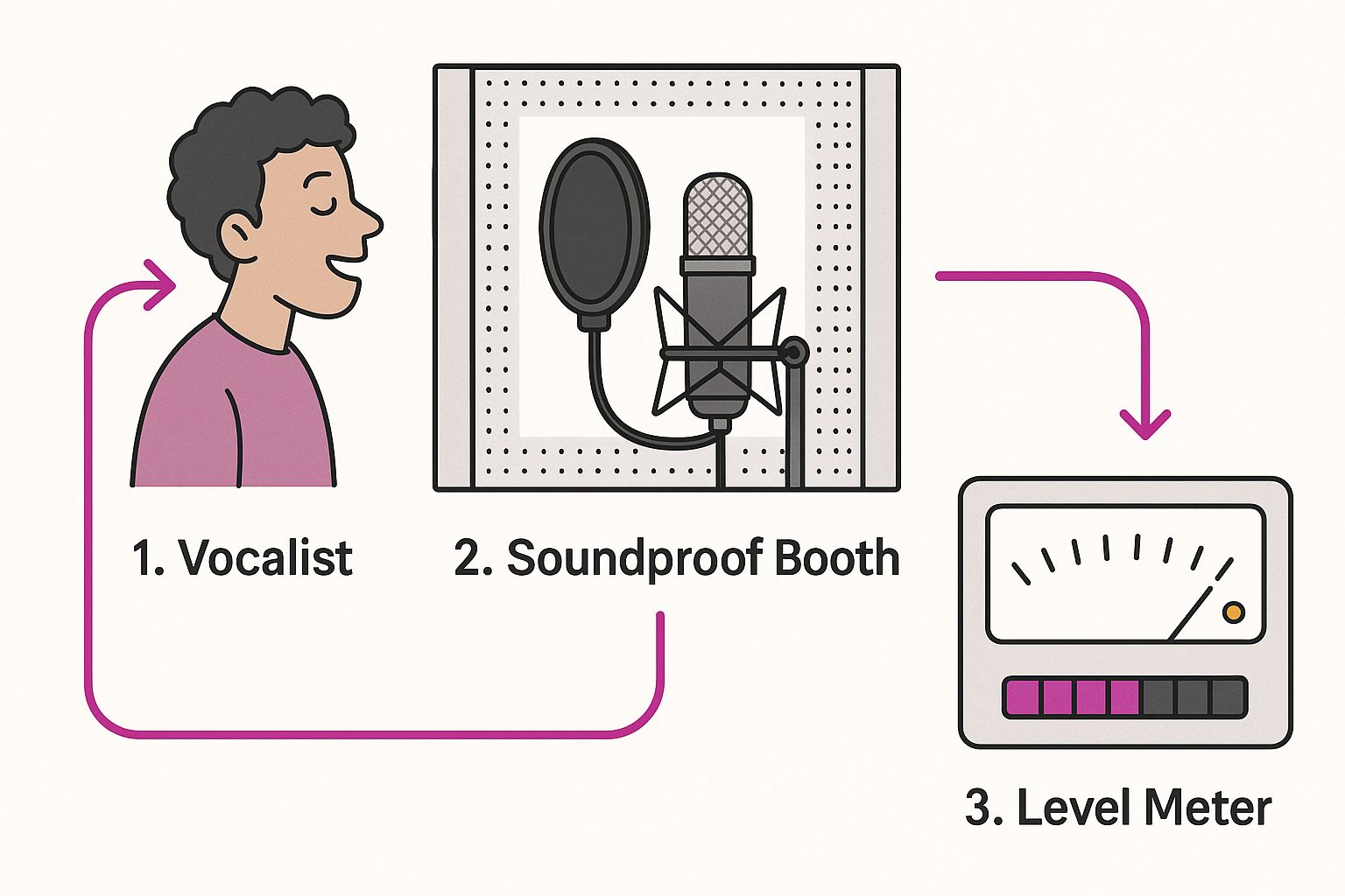 Infographic about recording a song in a studio
