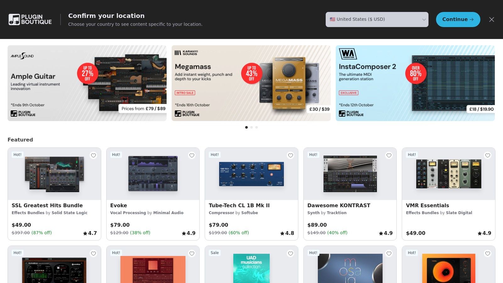 Plugin Boutique – Free Plugins Section