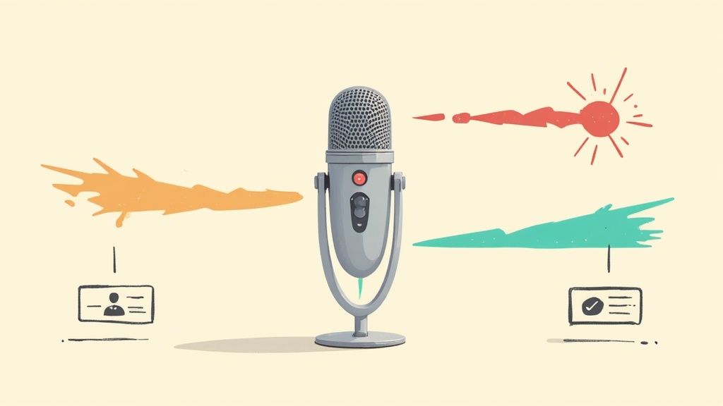 A microphone set up in a home studio environment.