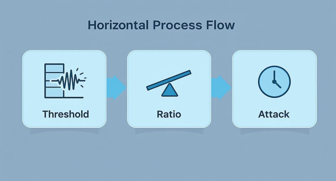 Infographic about compression settings for vocals