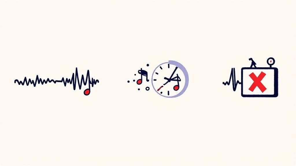 A close-up of a studio compressor's controls, with a hand adjusting a knob, symbolizing common mistakes in setting compression for vocals.