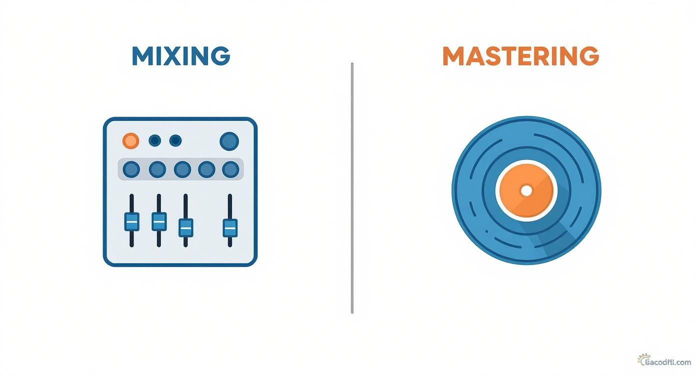 Infographic about mixing and mastering difference