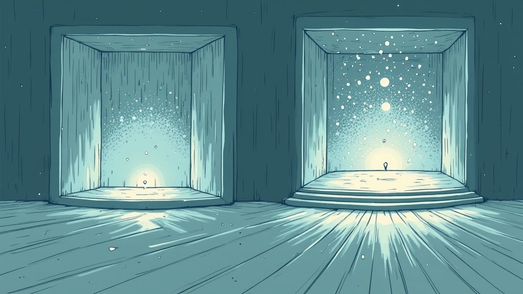 A person listening to music on high-quality headphones in a studio, checking the final mix.