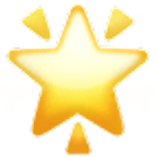 Glowing yellow star with light rays radiating outward.
