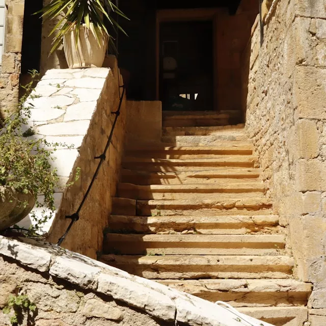 Golden steps in Sarlat
