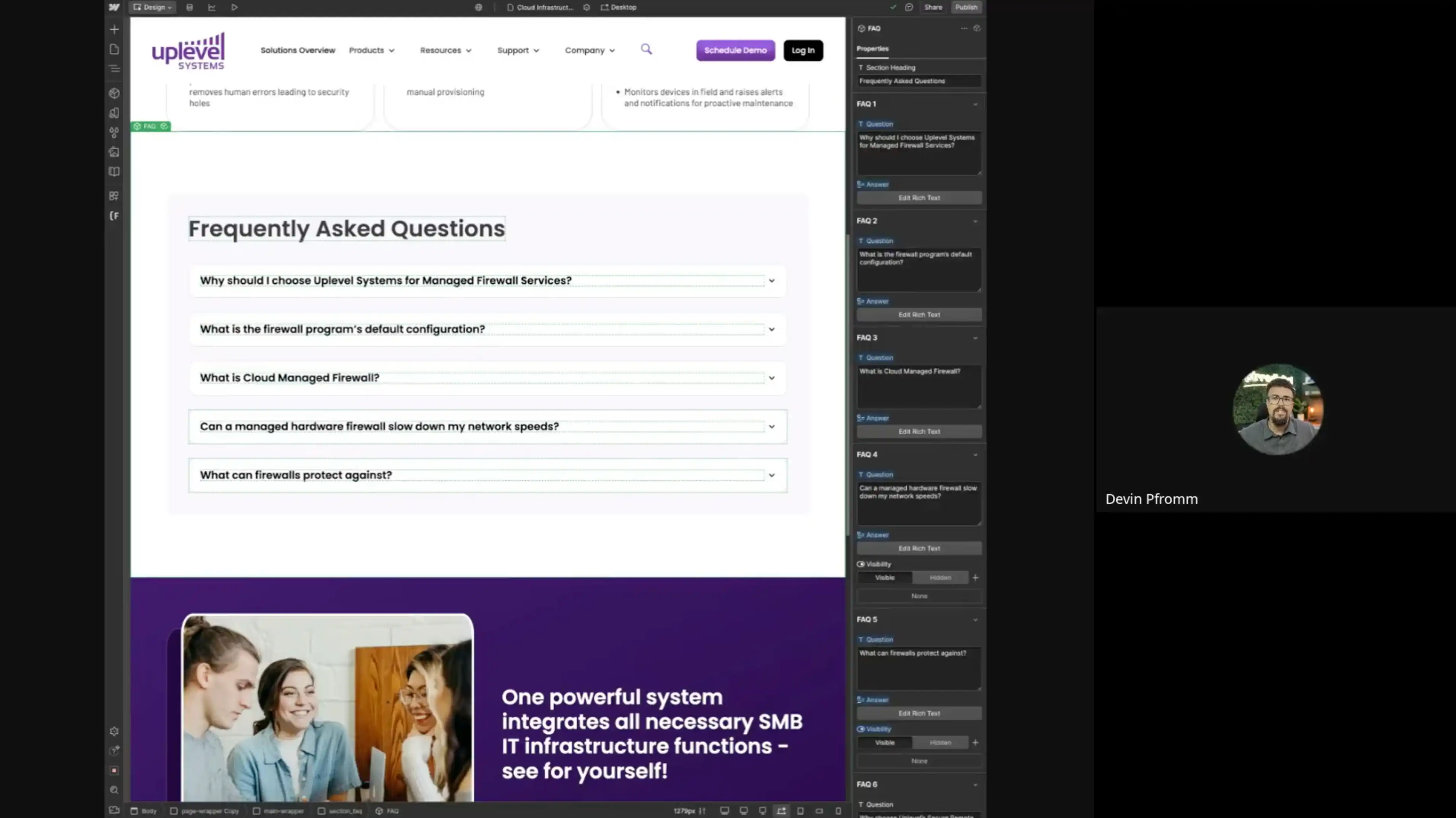 An image of Spirra Digital's website questionnaire mentioned in the article