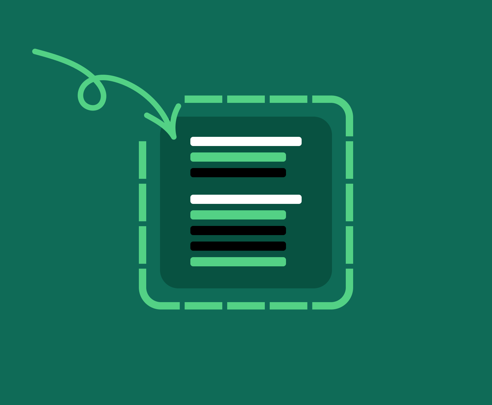 An arrow pointing to a web page to represent canonical tags