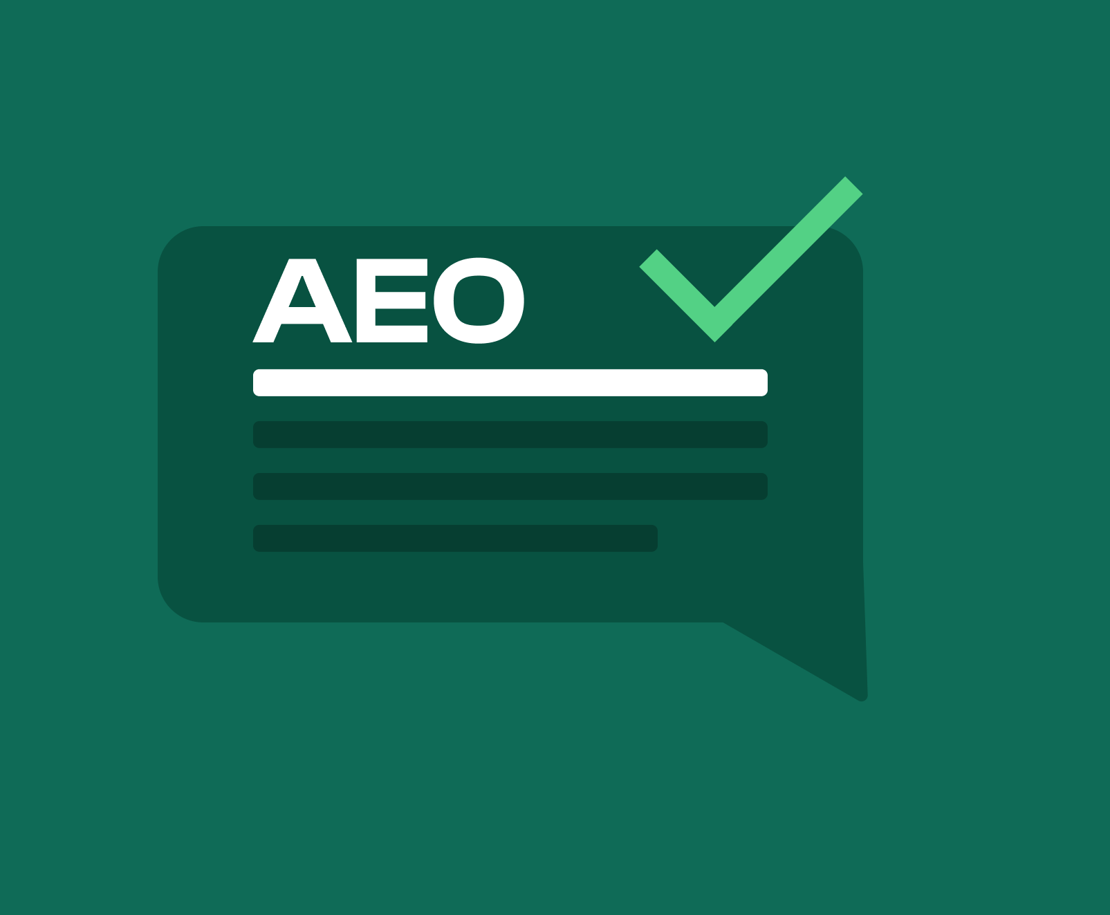 A custom image used to show an answered question to represent Answer Engine Optimization