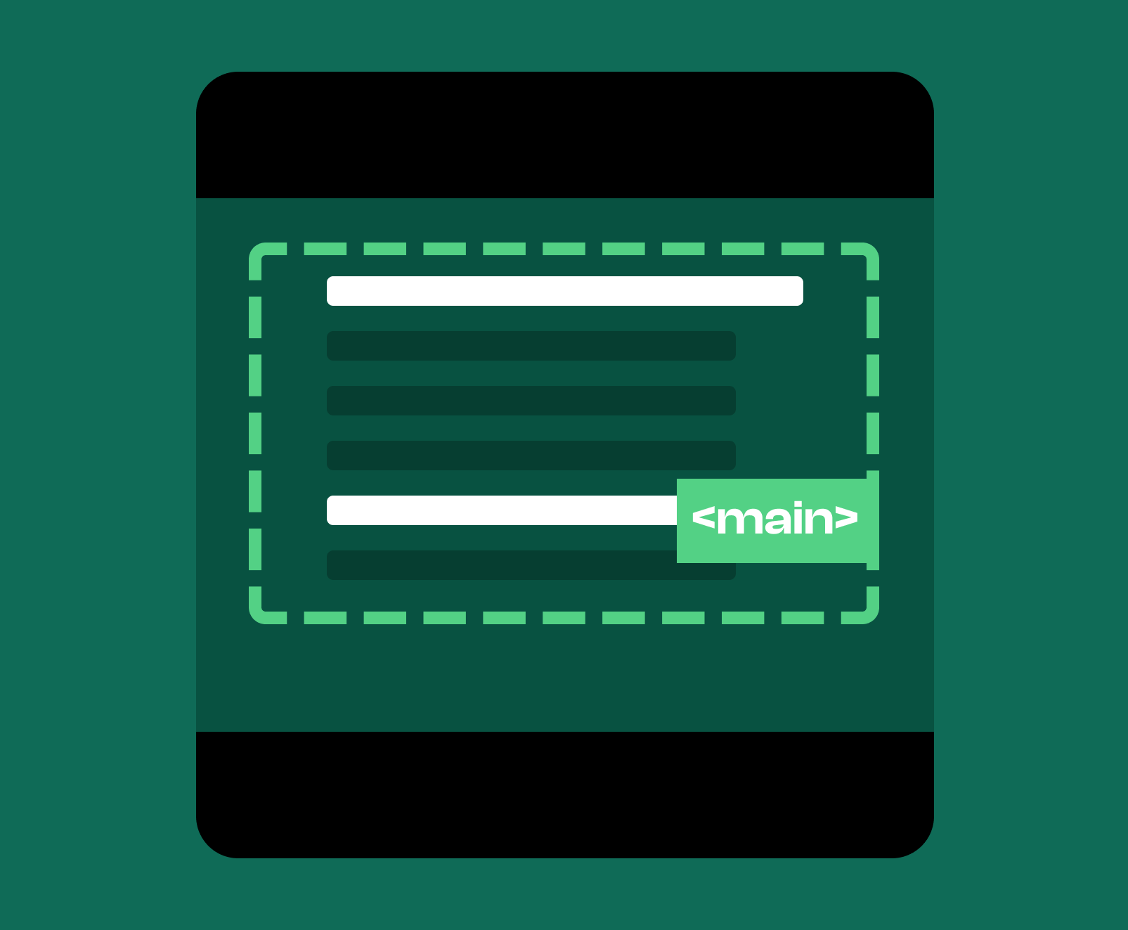 An image displaying the Semantic HTML main element