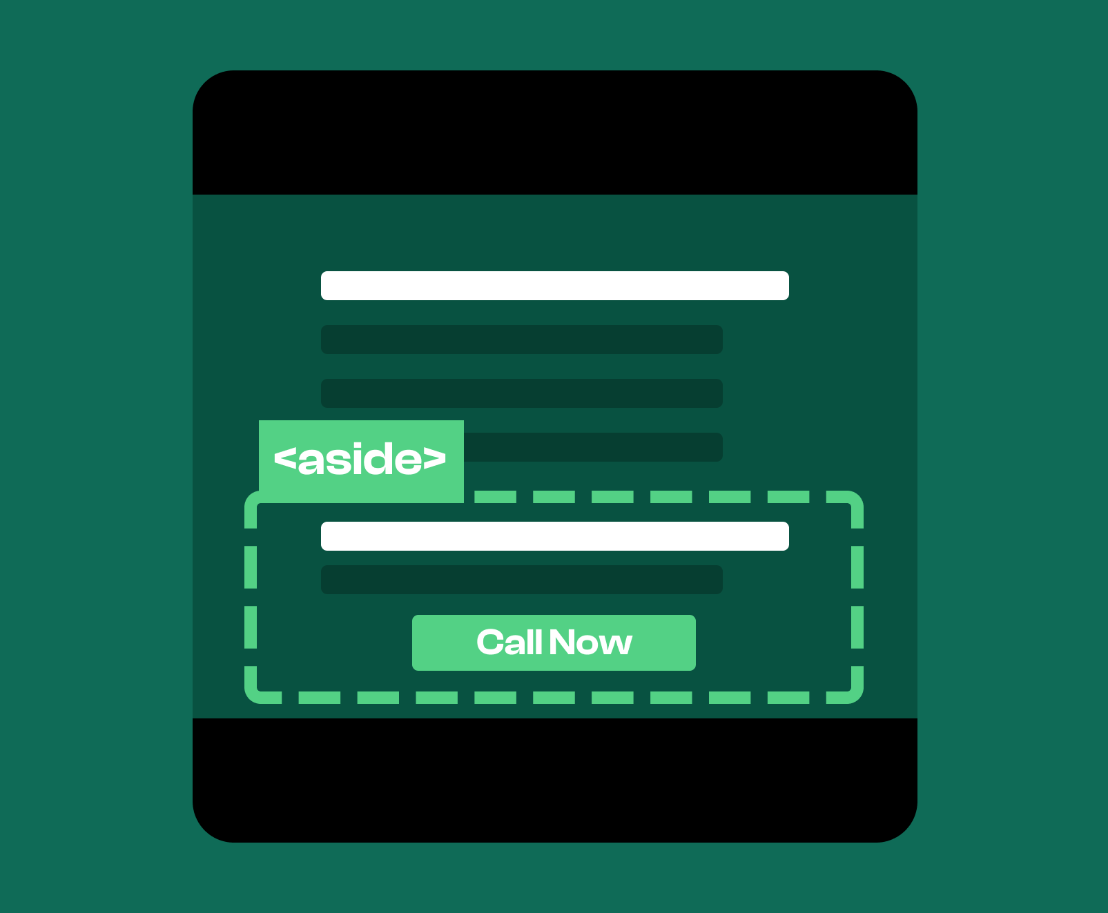 An image showing the Semantic HTML aside tag